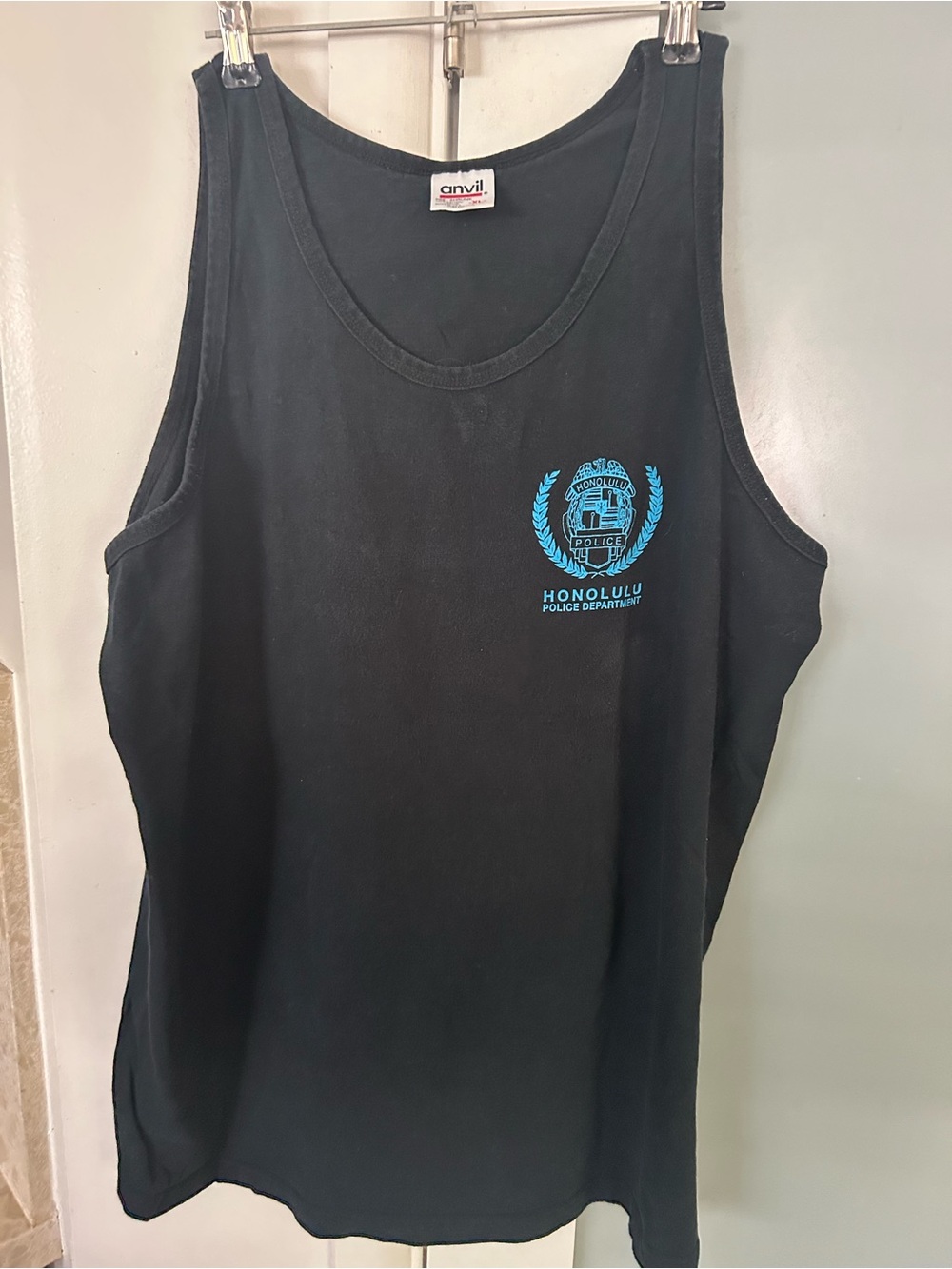 Vintage Honolulu Police Department Ohana Blue Men's XL Tank Top Shirt